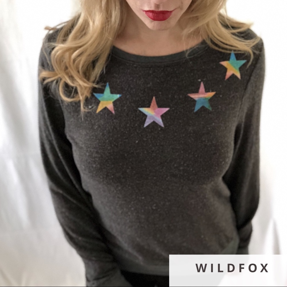 NWOT Rare Roadtrip Star Rainbow Wildfox Sweatshirt